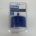 Kobalt Diamond Hole Saw Bit 2-1/2 In Diameter, Mpn 2636231 New. Price: $7.00.