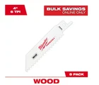 Milwaukee 4IN. 6TPI Wood Cutting Hackzall Reciprocating Saw Blades - Pack Of 5 New. Price: $15.74.