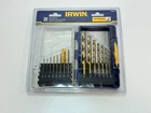 Irwin 4935607 Titanium Coated High-speed Steel Drill Bit Set, Pro Case, 15-PIECE New. Price: $27.99.
