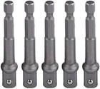 5 Pieces Impact Square Socket Adapter, 1/4" Hex Shank To 3/8" New. Price: $13.83.
