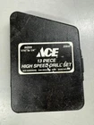 Ace Drill Bit Set High Speed Steel 12 Piece + Case 1/16" To 1/4" Used. Price: $14.95.