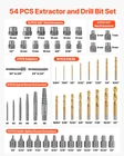 Screw Extractor Set With Drill Bits, 54 Pieces, Stripped Fasteners New. Price: $67.99.