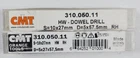 Cmt 310.050.11 Dowel Drill, 5MM (13/64-INCH) Diameter, 10X27MM Shank, Right-hand New. Price: $14.99.