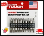 Hyper Tough 10-PIECE Double-end Screwdriver Bit Set Durable Alloy Steel Drill At New. Price: $9.65.