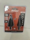 Bauer 1891A-B8 4" & 5" Step Drill Bits W/3/8" Shaft: Metal, Plastic Wood New. Price: $18.99.