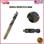 33/64 In. Drill Bit With 1/2 3-FLAT Shank For Metal Wood Plastic New. Price: $11.50.