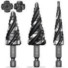 Thinkwork Four Spiral Flute Step Drill Set, 3 Pcs Hss (1/8"- New. Price: $27.85.