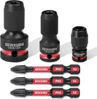 Geinxurn 3PCS Impact Screwdriver Bit Holders Include 1/2-INCH, 3/8-INCH And 1/4- New. Price: $33.07.