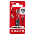 Milwaukee 48-32-4920 Shockwave 2IN 2PC Slotted #8 #10 Impact Driver Bit Set New. Price: $12.99.