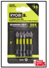 (5-PIECE) In. Diamond Grit Impact Drive Bits Ryobi Hex Shank PH2 New. Price: $8.94.