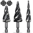 Four Spiral Flute Step Drill Set 3 Pcs Hss 1/8"-7/8" Unibit New. Price: $30.49.