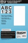 Headline Sign 2572 Stick-on Ez Block Letters And Numbers, Black 3 Inch, White New. Price: $10.14.