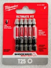 Milwaukee Tool Shockwave 2" Impact Torx T25 Power Bits (5PK) New. Price: $16.99.