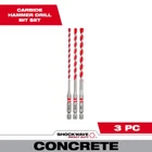 Shockwave Carbide Hammer Drill Bit Kit (3-PIECE) For Concrete, Stone, Masonry New. Price: $14.65.