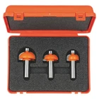 Cmt Orange Tools 3 Piece Cove Router Bit Sets Carbide Tipped 1/2" Shank Dia. New. Price: $90.70.