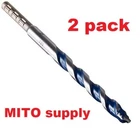 2 Pk. Bosch Blue Granite Turbo Power Grip Shank Concrete Bits-select Size-f.ship New. Price: $13.45.