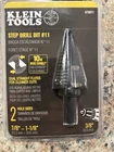 Klein Tools KTSB11 Double-fluted Step Drill Bit #11 (7/8" 1-1/8") New Sealed. Price: $24.44.