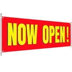 Large Now Open Banner Outdoor Indoor Signs Red Background With Yellow New. Price: $17.30.