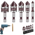 Hss Countersink Drill Bit 82 5-FLUTE M35 Cobalt Metal Wood Chamfer Boring Set New. Price: $7.51.