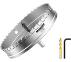 Mollom (7-1/16'' 180MM) Heavy Duty Carbide Hole Saw With 2 Pilot Drill Bits Used. Price: $24.99.