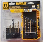 Dewalt 13PC Titanium Nitride Split Point Drill Bit Tool Set With Case New DW1363. Price: $17.99.