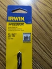 Irwin Speedbor 5/16" Brad Point Bit Part No. 49615 New. Price: $10.99.