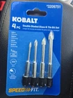 Kobalt 4 Pc Double Bladed Glass And Tile Drill Bit Set #3209751 New. Price: $9.99.