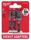 Milwaukee 48-32-5033, Shockwave 1/4 Impact Hex Shank Socket Adapter Set, (3-PC) New. Price: $15.20.