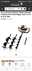 Echo Post Hole Digger Earth Auger Borer Ground 4" 6" 8" Bits Only New. Price: $90.00.