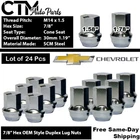 24PC Chevrolet Oem Factory Chrome M14X1.5 Wheel Lug Nut Fit 7/8" Hex Stock New. Price: $31.36.