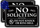 No Soliciting Sign For Front Door 9 X 6 Inches Self Adhesive 2 Pack New. Price: $7.52.