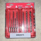Milwaukee Sds Plus M/2 8PC Concrete Drill Bit Set Steel 1/2IN X 6IN 48-20-7673 New. Price: $39.99.