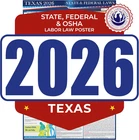 2026 Texas State Federal Labor Law Poster - Osha Workplace Compliant Manda New. Price: $41.94.