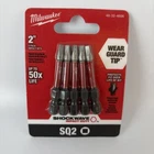 Milwaukee 48-32-4606 Shockwave 2-INCH #2 Square Recess Power Bit 5 Pack New. Price: $12.99.