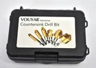 Vouyar 6 Piece Countersink Drill Bit Set Case 1/4" Hex Hss 5 Flute Assorted New. Price: $8.12.