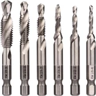 6PCS 1/4-INCH Hex Shank Combination Drill And Tap Bit Set Metal Deburr New. Price: $15.74.