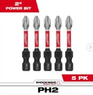 Milwaukee 48-32-4602, Shockwave Impact Duty PH2 Steel Screwdriver Bits (5-PK) New. Price: $11.20.