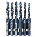 6 Pack Combination Drill Bit Set Black Nitride Coated Screw Tapping Threa... New. Price: $21.99.