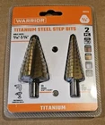 Warrior Titanium Steel Step Bit 2 Piece Set 3/16" 1-3/8" New. Price: $5.00.