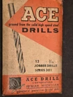 Vintage Ace Drill Co. Pack Of 12 No. 301 3/16" Jobber Bits Detroit, Mi. Used. Price: $12.99.