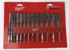 Milwaukee 13 Piece Flat Boring Bit Set 48-27-1520 New. Price: $44.99.