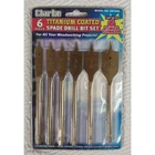 Clarke Pc. Titanium Coated Spade Drill Bit Set DB7006 Woodworking New. Price: $11.99.
