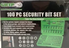 Grip 100PC Security Bit Set New. Price: $15.99.