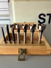 Vintage Craftsman 7 Pc. Forstner Drill Bit Set Wood Case Open. Price: $22.99.