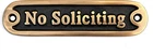 Brass No Soliciting Thank You Sign 5" - Solid Wall Plaque New. Price: $23.19.
