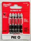 Milwaukee 48-32-4602, Shockwave Impact Duty PH2 Steel Screwdriver Bits (5-PK) New. Price: $13.10.