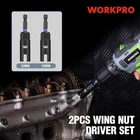 Workpro Wing Nut Driver Set 2 Pcs Power Bit Deep 1/4 Hex Shank New. Price: $12.99.