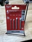Milwaukee 48-20-8998 4PC Tile And Natural Stone Bit Set 1/8" 3/16" 1/4" 5/16" New. Price: $15.00.