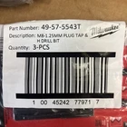 Milwaukee Tool 49-57-5543 M8-1.25 Mm Straight Flute Plug Tap & Drill Bit New. Price: $15.99.