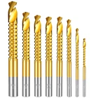 8 Pack Titanium Coated Hss Twist Drill Bits 3-10MM Hex Shank Serrated Cutting New. Price: $13.54.